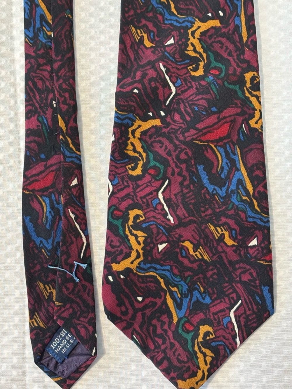 Jerry Garcia Necktie “J Garcia” Multicolored 100% Silk Hand Sewn One Size (O/S)